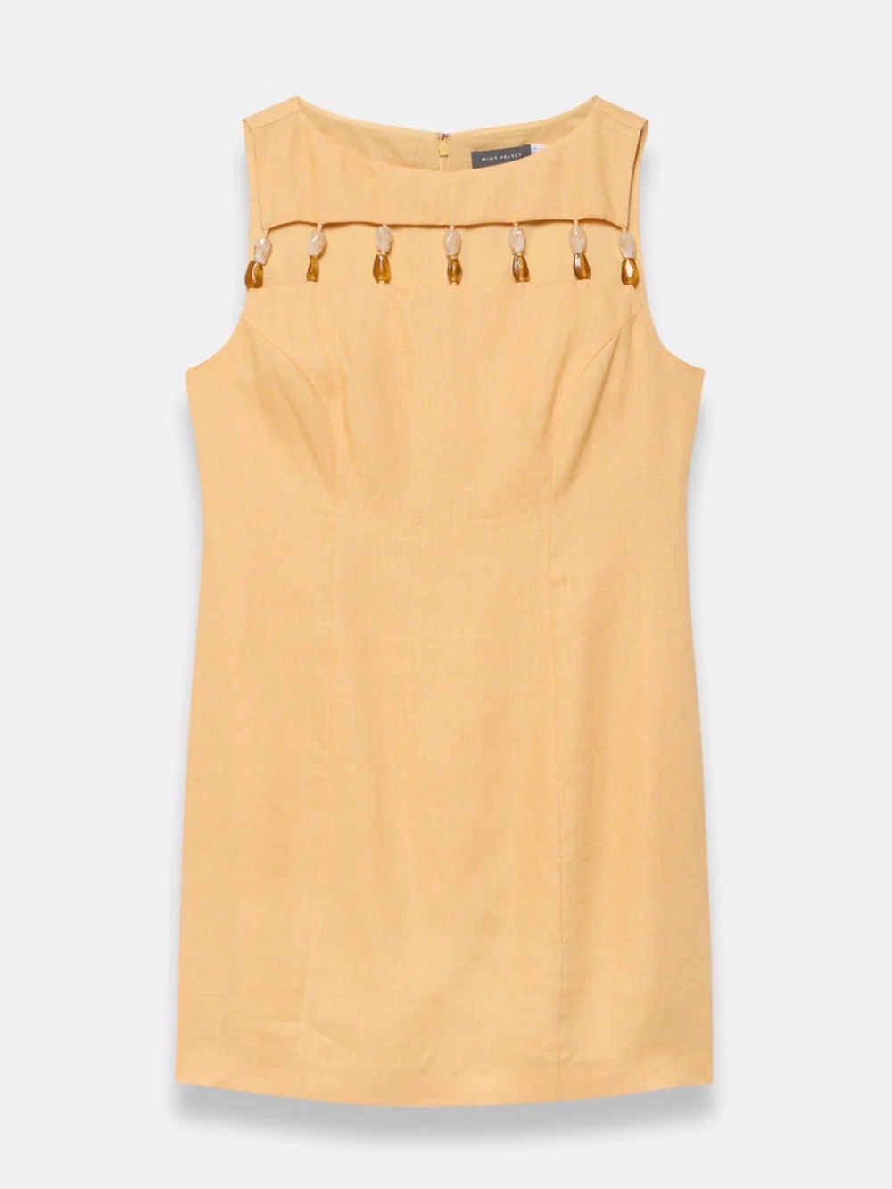 Sunshine Yellow Mini Dress with Cutout Ring Yoke - Picture 2 of 4